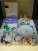 A quantity of ceramic figurines etc. to include Hummel, Lladro, Royal Adderley, Coalport etc.