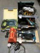 A Black and Decker jigsaw, similar drill,