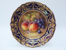 Royal Worcester painted fruit plate, signed R.Sebright (22.