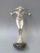 A vintage Speed Nymph car mascot on radiator cap,