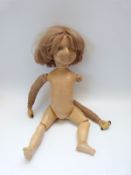 All British Doll Manufacturing Co exercise doll with stretchable sprung arms,