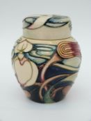 Moorcroft ginger jar in Orchid Arabesque pattern by Emma Bossons (11cm tall)