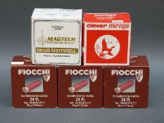 One-hundred 24 bore shotgun cartridges by Fiocchi and Mirage,