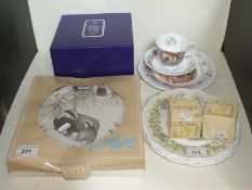 Four Royal Doulton Brambly Hedge Seasons plates, cup and saucer,
