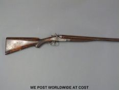 William Rochester Pape 13 bore side by side hammer action shotgun,
