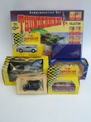 Matchbox Thunderbirds commemorative set together with various other Corgi and Maisto diecast model