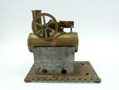 Mamod Minor 2 overtype live steam engine on flat metal base,