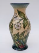 Moorcroft vase in Fruit Garden pattern by Nicola Slaney (19.