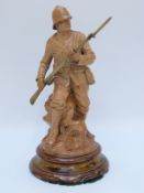 Doulton Lambeth salt glazed stoneware figure of a Boer War soldier, designed by John Broad,