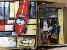 Over 50 Corgi, Vanguards, and other diecast model vehicles, almost all in original boxes.