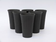 A set of six Wedgwood black basalt beakers
