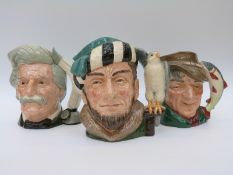 Three Royal Doulton character jugs Poacher,