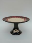 Moorcroft tazza in Mad Hatter's Tea Party pattern from the Alice in Wonderland series (diameter