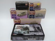 Six Corgi World War II Collection and A Century of War diecast model military vehicles,
