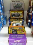 A collection of Corgi toys in boxes