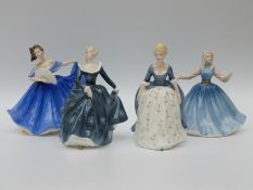 Four Royal Doulton figurines Elaine, Fragrance,