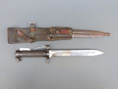 Swedish M1896 bayonet with chequered grip stamped to 20.