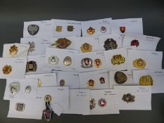 A collection of police badges relating to old Soviet bloc countries including Estonia, Poland,
