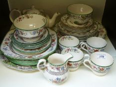 Copeland Spode Chinese Rose pattern teaware together with similar tea and dinnerware and Copeland