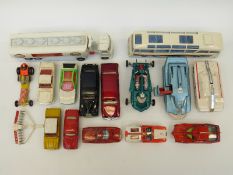 Sixteen Dinky Toys diecast model vehicles including Spectrum Persuit Vehicle, Spectrum Patrol car,