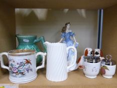 A collection of ceramics to include a Royal Doulton figurine Rebecca HN4041, Shorter Brothers jug,