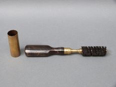 William Evans of Pall Mall London 12 bore chamber brush with brass shaft and cover and turned horn