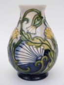 Moorcroft vase in Rough Hawksbeard pattern by Rachel Bishop (13cm tall)