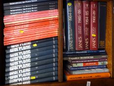 Approximately 50 aviation books mainly post WWII military including Jane's Weapon Systems, jets,