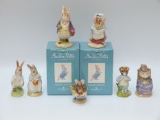 Beswick Beatrix Potter figures And This Little Pig Had None, Appley Dapply, Tom Kitten in Rockery,