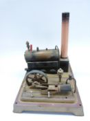 Fleischmann live steam staionary steam engine with fixed cylinder, slip eccentric reversing,