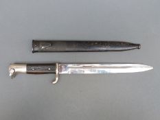 A German Solingen 'Tiger' bayonet in scabbard