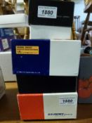 Three boxed glow engines to suit radio control model aircraft/boats comprising OS FP40 and FP20 and