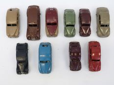 Ten Dinky Toys diecast model cars