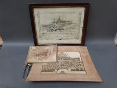 A photograph of the crew of HMS Impregnable together with a framed 