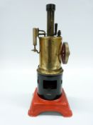 Fleischmann verticle live steam vertical engine with through boiler crankshaft,