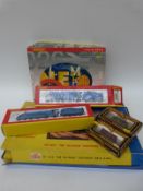 A collection of Hornby and Mainline 00 gauge boxes including a Hornby Dublo train set