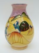 Moorcroft trial vase in Golden Haystacks pattern by Kerry Goodwin based on a painting by Paul