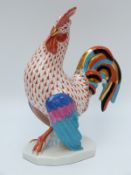 A large Herend fishnet cockerel (23cm tall)
