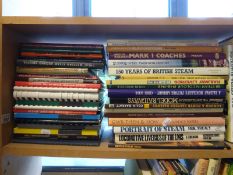 Approximately 60 railway books, mostly modelling interest including coaches, locomotives, liveries,