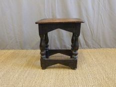 A 19thC oak joint stool (height 50cm)