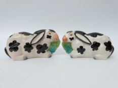 A pair of Staffordshire rabbits.