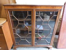 An astragal glazed mahogany display cabinet or bookcase (H115 x W104 x D28cm)