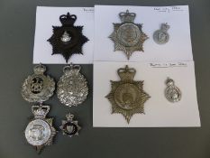 A collection of police badges including Sunderland, Newcastle-upon-Tyne, Birkenhead, Hull City,