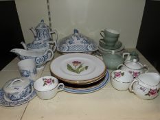 A collection of ceramics to include Furnivals, Adderley part tea set,