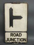 A vintage cast aluminium 'road junction' sign,