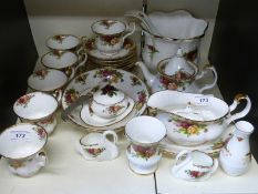 Royal Albert Old Country Roses tea ware including teapot, jardiniere,