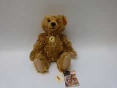 Steiff Original Classic teddy bear 001550 with gold mohair, growler, button to ear and tags,