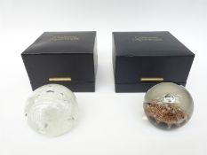 Two Caithness limited edition glass paperweights Persphone 39/1000 and Congratulations,