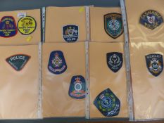A collection of Australian state and Aboriginal area police cloth insignia