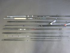 Four carbon ledger/quiver tip rods including Ron Thomson,